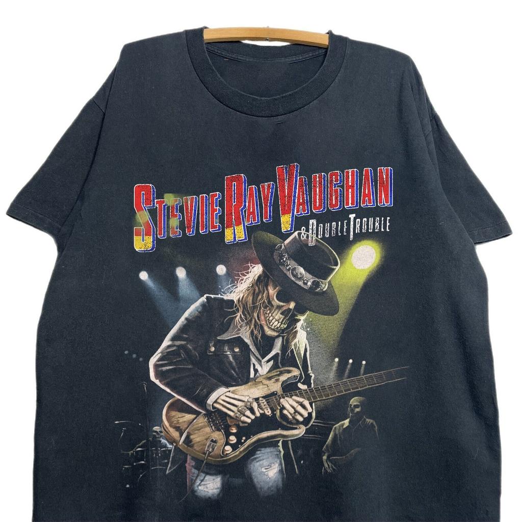 STEVIE RAY VAUGHAN Tour Graphic Black Cotton Shirt Unisex S-5XL WA1666