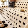 Winter Thick Plush Sofa Cover Modern Luxury Striped Solid 3-Seater