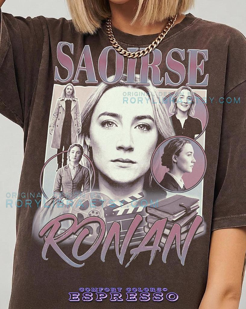Saoirse Ronan Classic Vintage Irish Actress Cinematic Graphic Comfort Colors® TShirt and kids tshirt, Hollywood Star Fan Gift Tee