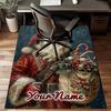 1PC Custom Name Christmas Spirit In Red Suit Theme Floor Mat Ideal for Living Room, Game Rooms, Office, Bedroom,Floor Mat Playful Design151