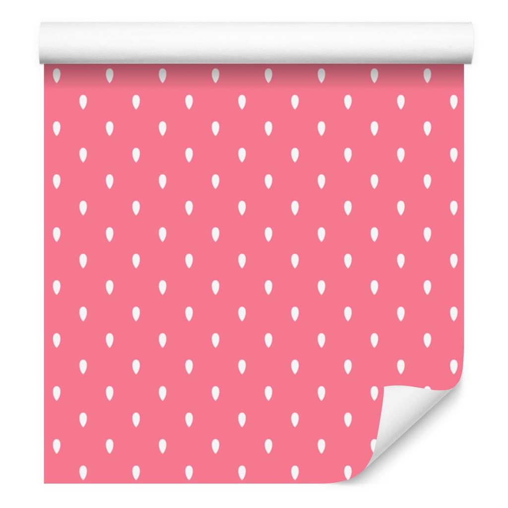 Strawberries and Daisies Powder Pink Wallpaper for Living Room and Bedroom 50x1000