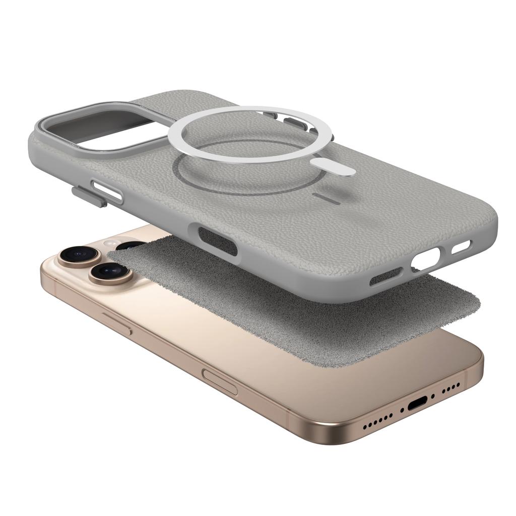 Чехол-накладка Business Lichee Leather Texture Magsafe с магнитной беспроводной зарядкой для iPhone 16 14 15 13 12 11 Pro Max Plus, мягкая задняя крышка