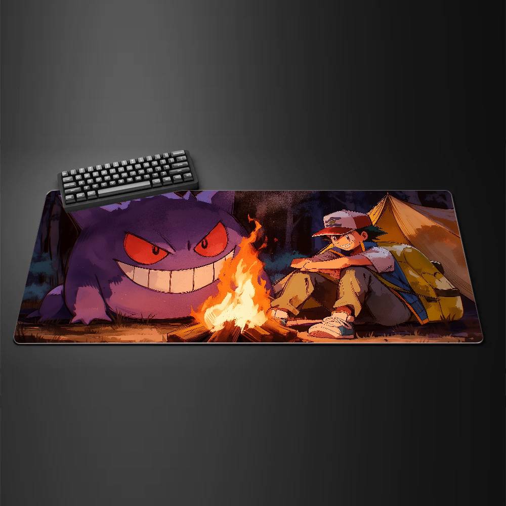 Pokemon Pikachu Gaming Mouse Pad Large Desk Mat 2MM Stitched Edge Keyboard Pad Non Slip Rubber Base Office Table Mat