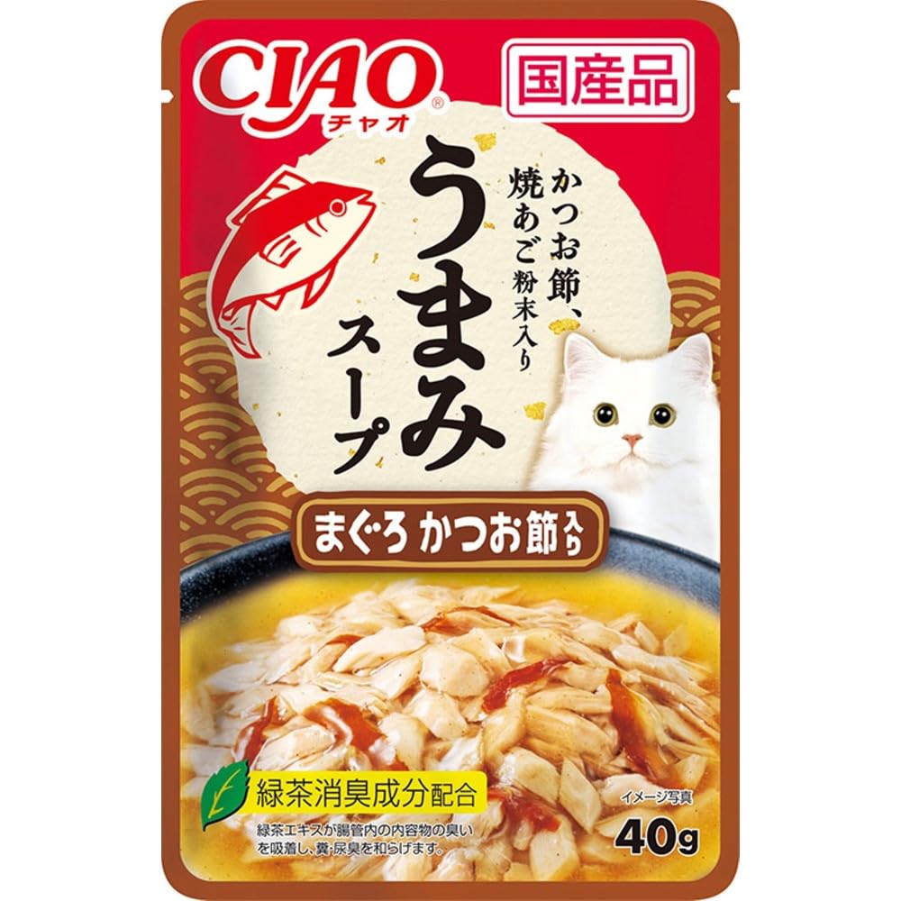 CIAO Cat Food Umami Soup Pouch with Tuna and Bonito Flakes 40g