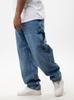 Jigga Wear Crown XL Men's Super Baggy Cargo Jeans Blue