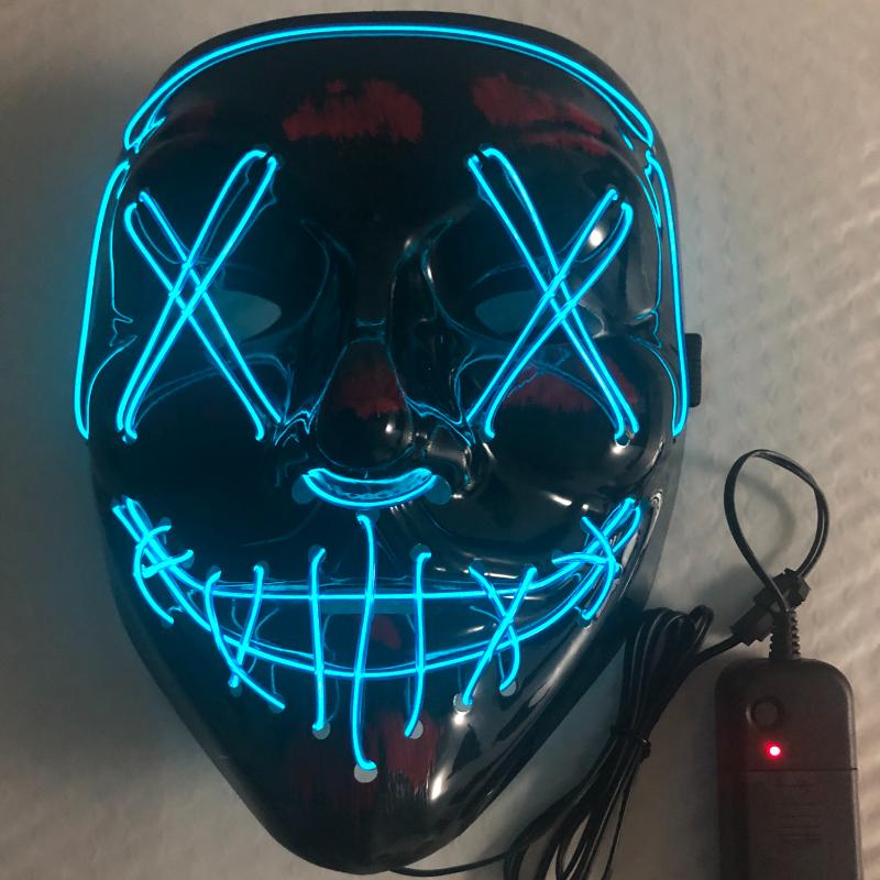 Halloween Mask Mixed Color Led Mask Party Masque Masquerade Masks Neon Maske Light Glow In The Dark Horror Mask Glowing Mask