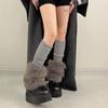 Knitted Winter Leg Warmers Y2K Long Stockings Vintage Furry Leg Warmers  Streetwear