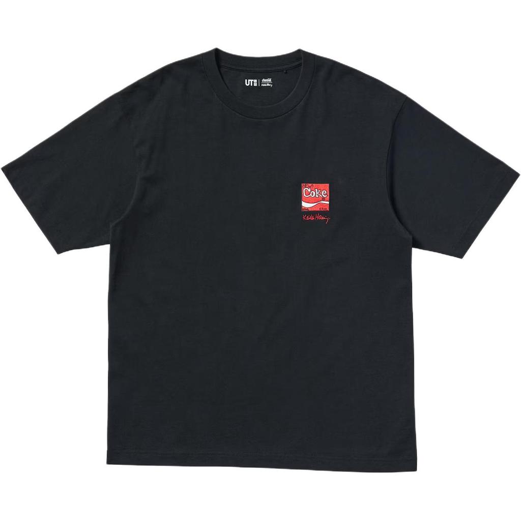 Uniqlo Повседневная футболка унисекс с круглым вырезом и коротким рукавом с логотипом Топы 477983-09