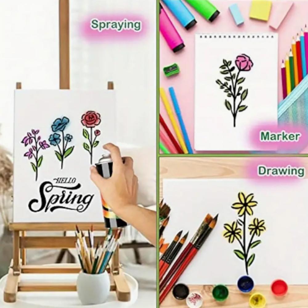 50 DIY полых трафаретов для рисования, серия «Цветы», для покраски стен, аэрографии, декоративные полые трафареты