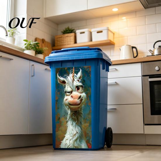 No Residue Bin Wraps Fun Animal Trash Can Stickers, Self?Adhesive Decals for Outdoor Garden Waste Graphics Garbage Can, Mailbox Storage Box