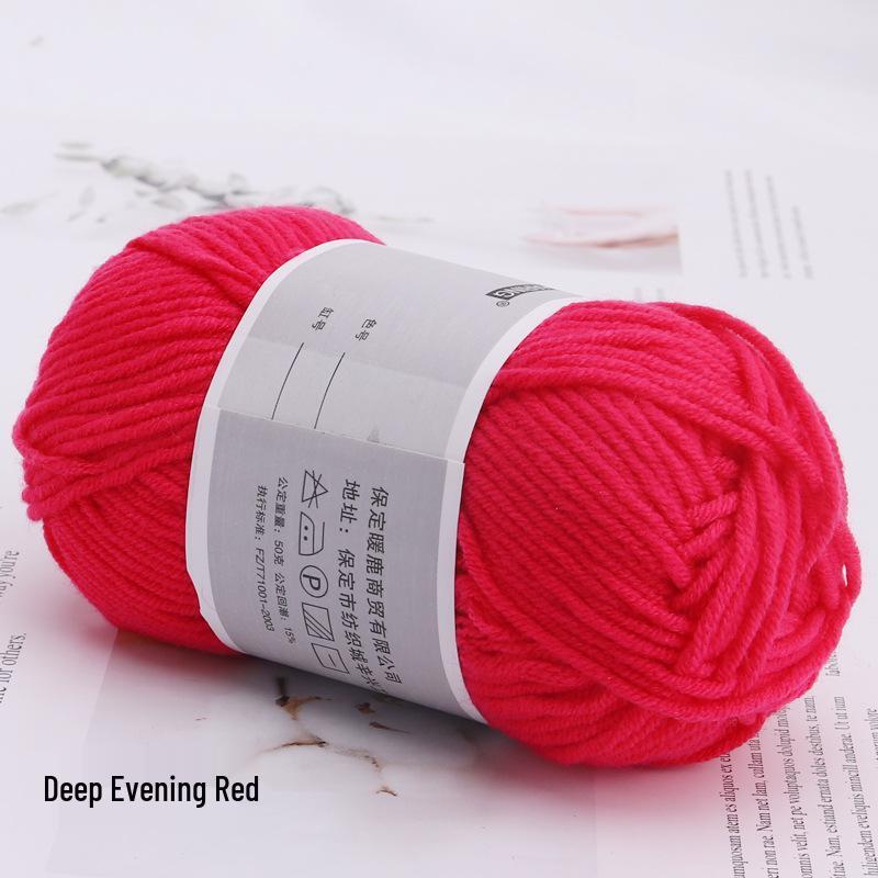 Пряжа из гребенного молочного хлопка для детских пинеток крючком - Средней толщины, Набор материалов для вязания своими руками