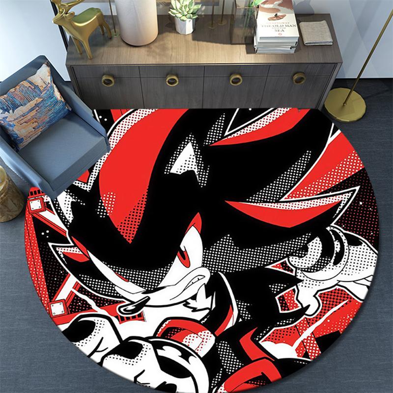 Sonic the Hedgehog,Round Area Rug,Carpet Rug for Living Room Bedroom Sofa Playroom Decor,Non-slip Floor Mat