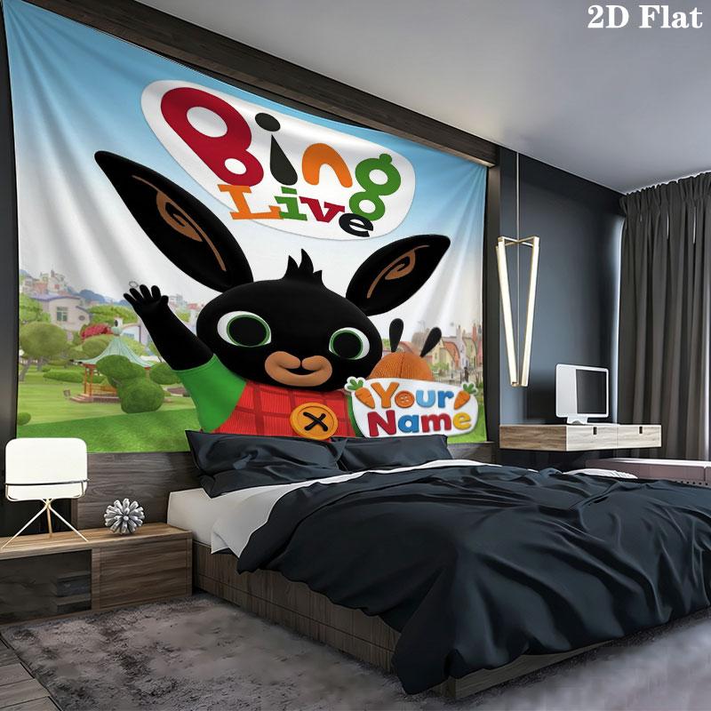 Bing Custom Name Wall Tapestry Aesthetic Wall Hanging Printed Fabric Blanket Decorative Tapestries for Bedroom Living Room Home Decor