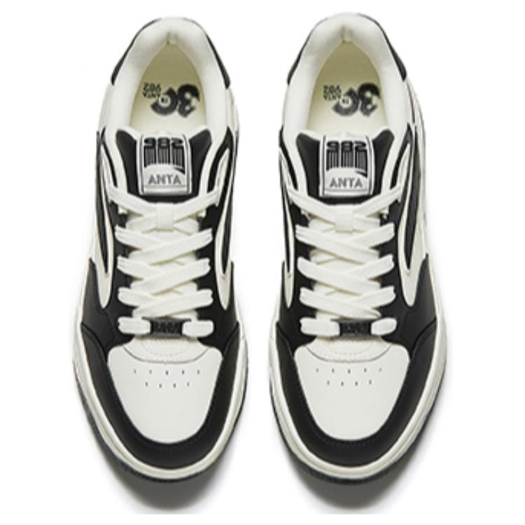 Anta 982 Comfortable And Trendy Slip Resistant Abrasion Resistant Low top Skateboard Shoes Men's Black White 112448068-2