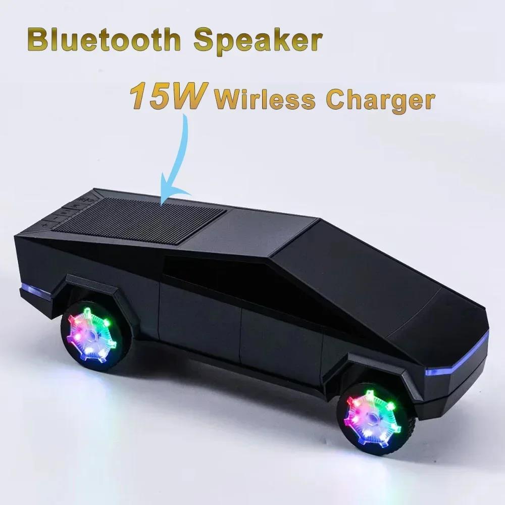 2026 Cybertruck Модель Автомобиля Беспроводной Bluetooth Динамик Стерео Звук Бас Сабвуфер Hi-Fi Музыка Активный USB TF AUX FM BT RGB Игрушка Подарок