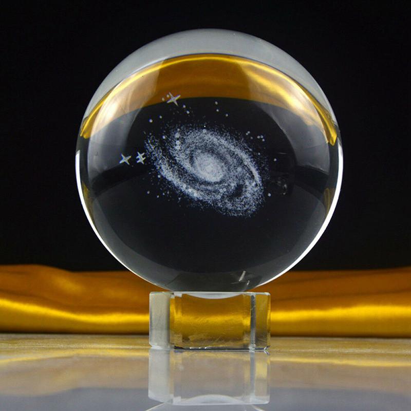 Crystal Globe Ball Galaxy Miniatures 3d Laser Engraved Glass Ball 60mm Sphere