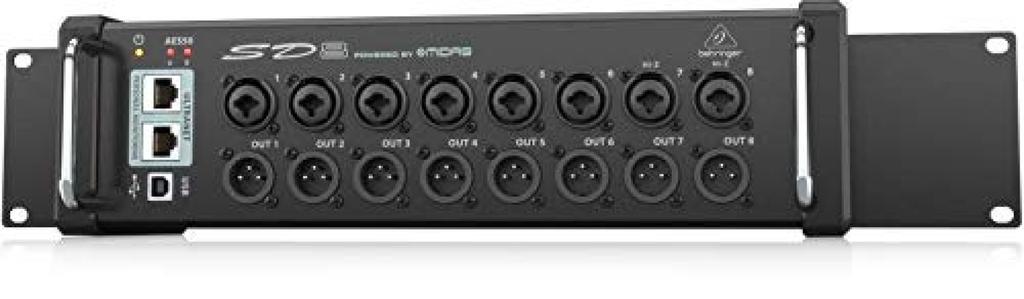 Behringer Stage Box AES50 соединение Совместимо с X32 Оснащено 8 предусилителями MIDAS Комбинированный разъем XLR Оснащено терминалом ULTRANET Стойка