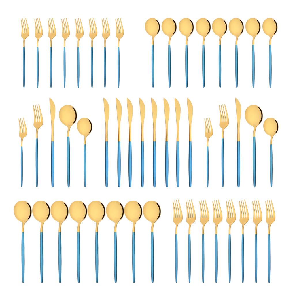 10 человек, черные, серебряные столовые приборы, набор столовых приборов, нож, десертная вилка, ложка, столовая посуда, набор посуды из нержавеющей стали, вечерние кухонные инструменты