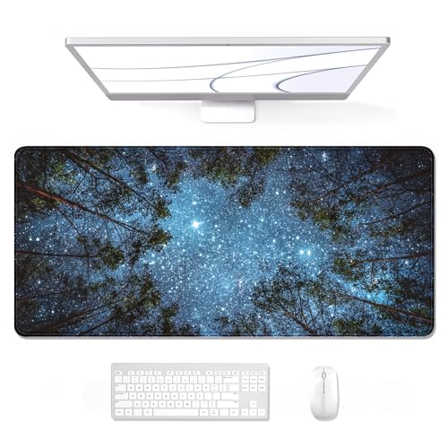Quiet night sky long large size mouse pad edge lock thickened rubber table pad 800x300x3mm