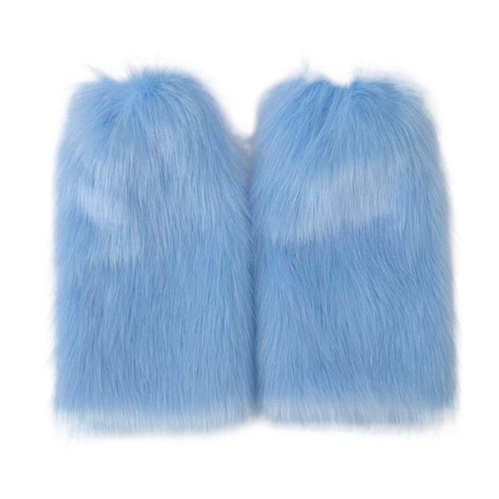 Vintage Y2K Winter Leg Warmers Harajuku Kawaii Furry Leg Warmers Foot Cover Lolita JK Plush Leg Coverings JK Accessories