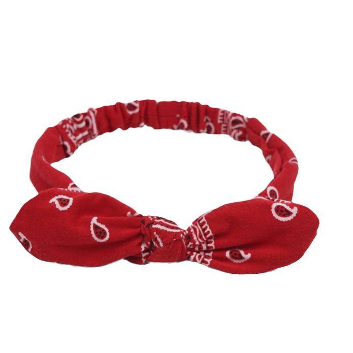 Эластичная повязка на голову с кроличьими ушками в виде цветка кешью - проволочная фиксация - женские аксессуары для волос