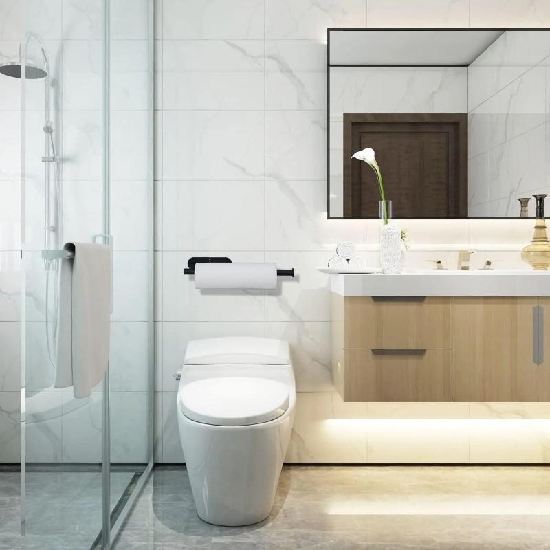 1 шт. самоклеящаяся настенная стойка для бумажных салфеток без сверления, подходит для кухни, ванной комнаты, под шкаф, под раковину, для хранения пищевой пленки