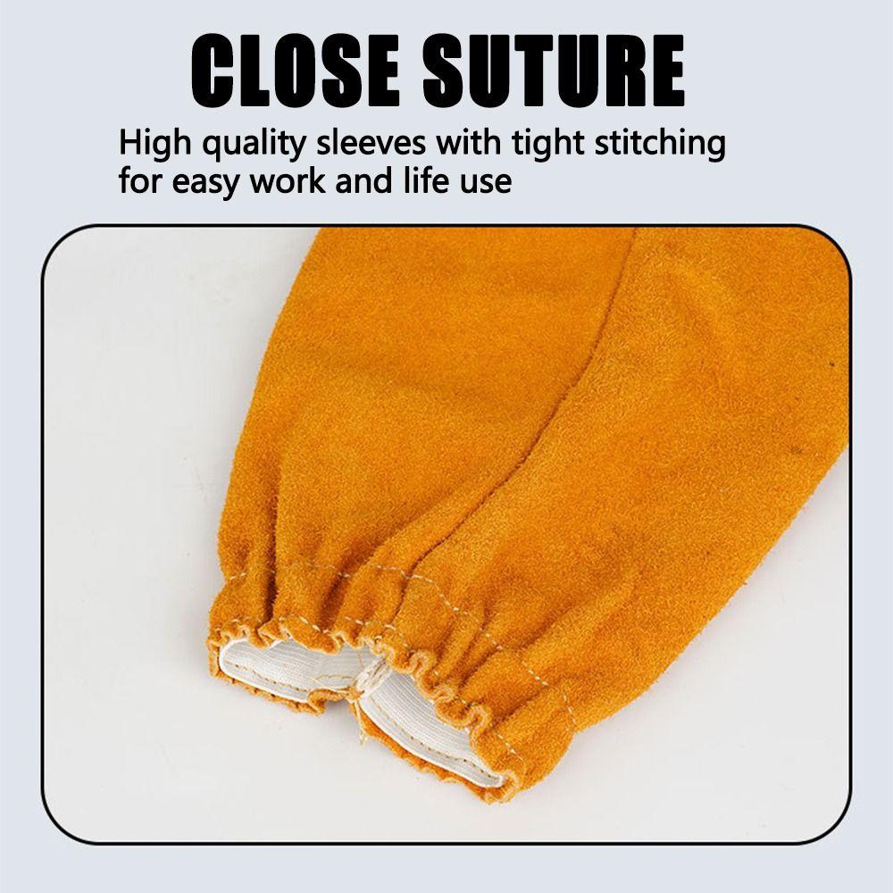 Heat Resistant Leather Welding Sleeve Cover Fireproof Cow Leather Arm Guards Spark Protection