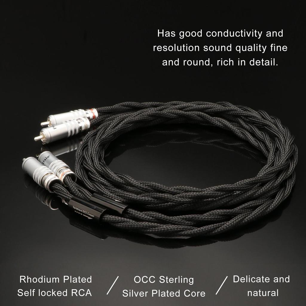 X432 OCC Посеребренный RCA Аудио Кабель - HiFi Качество для Подключения Акустической Системы, Усилителя.