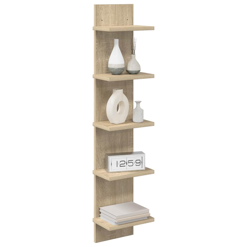 Wall Shelf Sonoma Oak 22 x 15 x 100 cm Wood Material