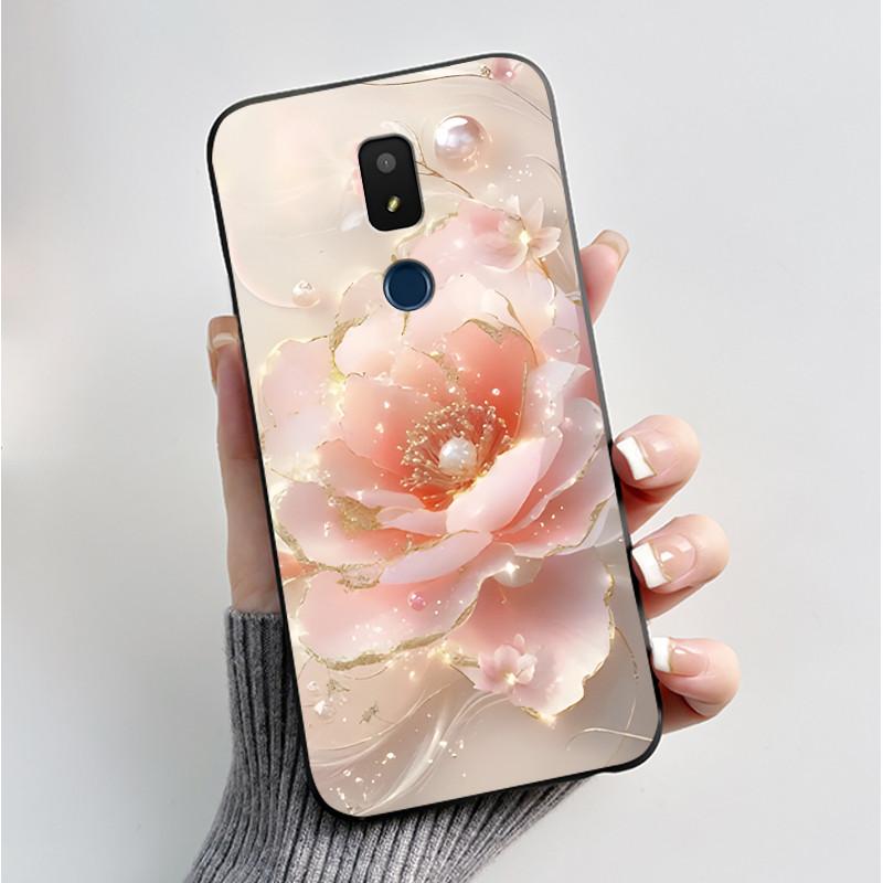 For AT&T Motivate 2 Motivate 3 Cricket Splendor Icon 3 Phone Case Fashion Butterfly Flower Black Soft Silicone Back Cover Funda