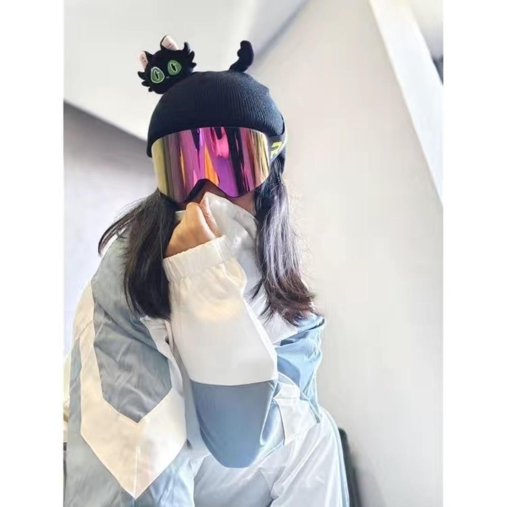 Ski Helmet Hat Cover Cute Cartoon Cat Ears Baby Same Single and Double Board Battery Helmet Cover Unisex