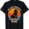 Black German Shepherd Dad Father's Day Retro Sunset Dog Dad T-Shirt
