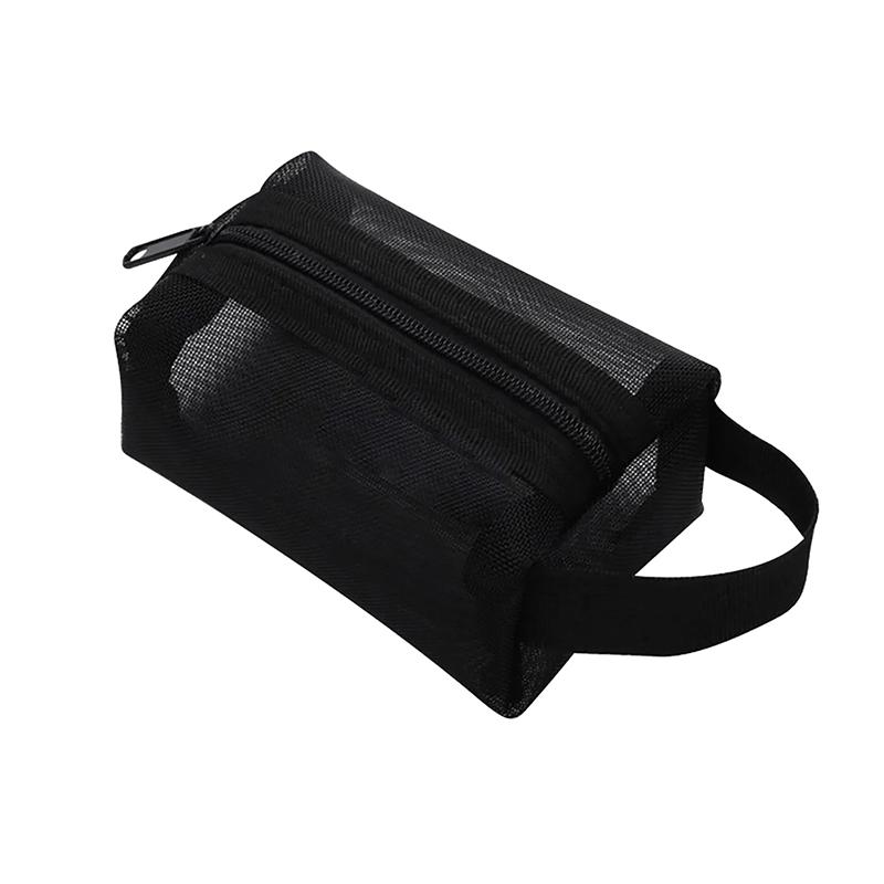 Simple Nylon Small Square Mesh Makeup Bags Three-Dimensional Coin Purse Key Id Credit Card Holder Bags Mesh Zipper Storage Bags