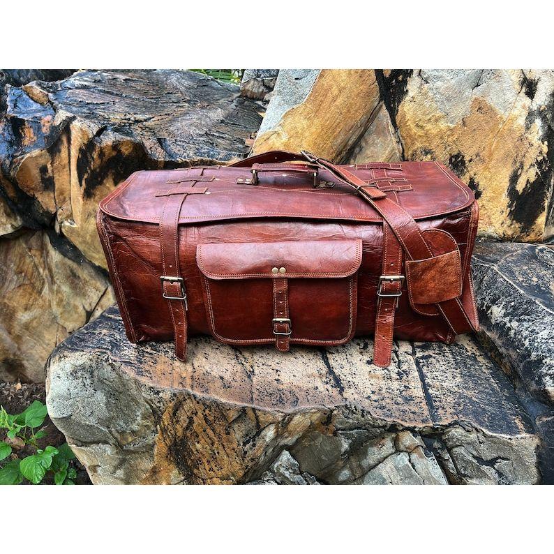Leather Duffel Bag For Men, Leather Travel Bag, Duffle Bag for Men, Handmade Leather Weekender Bag, Handmade Leather Duffle