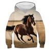Детская одежда Толстовки для мальчиков с длинным рукавом Креативный 3D-принт лошади Детская весенне-осенняя одежда Повседневная стильная уличная одежда для мальчиков Топ