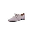 Fashion 2025 New Hot Sale Low Heel Lace Up Genuine Leather Sheep Suede Pumps Women Daily Walk Flats Young Girls Casual Autumn Shoes