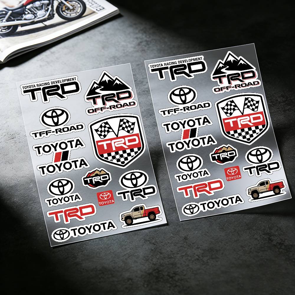 FOR TOYOTA TRO GR Safety Reflective Waterproof Auto Decal Scratch Cover Stickers Universal For Bike Helmet Mug Refrigerator