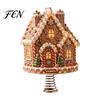 Spring Loaded Tree Crown Ornament Lighted Christmas Topper, Illuminated Santa Claus Gingerbread Nutcracker Treetop Decorative Geometric with Base for