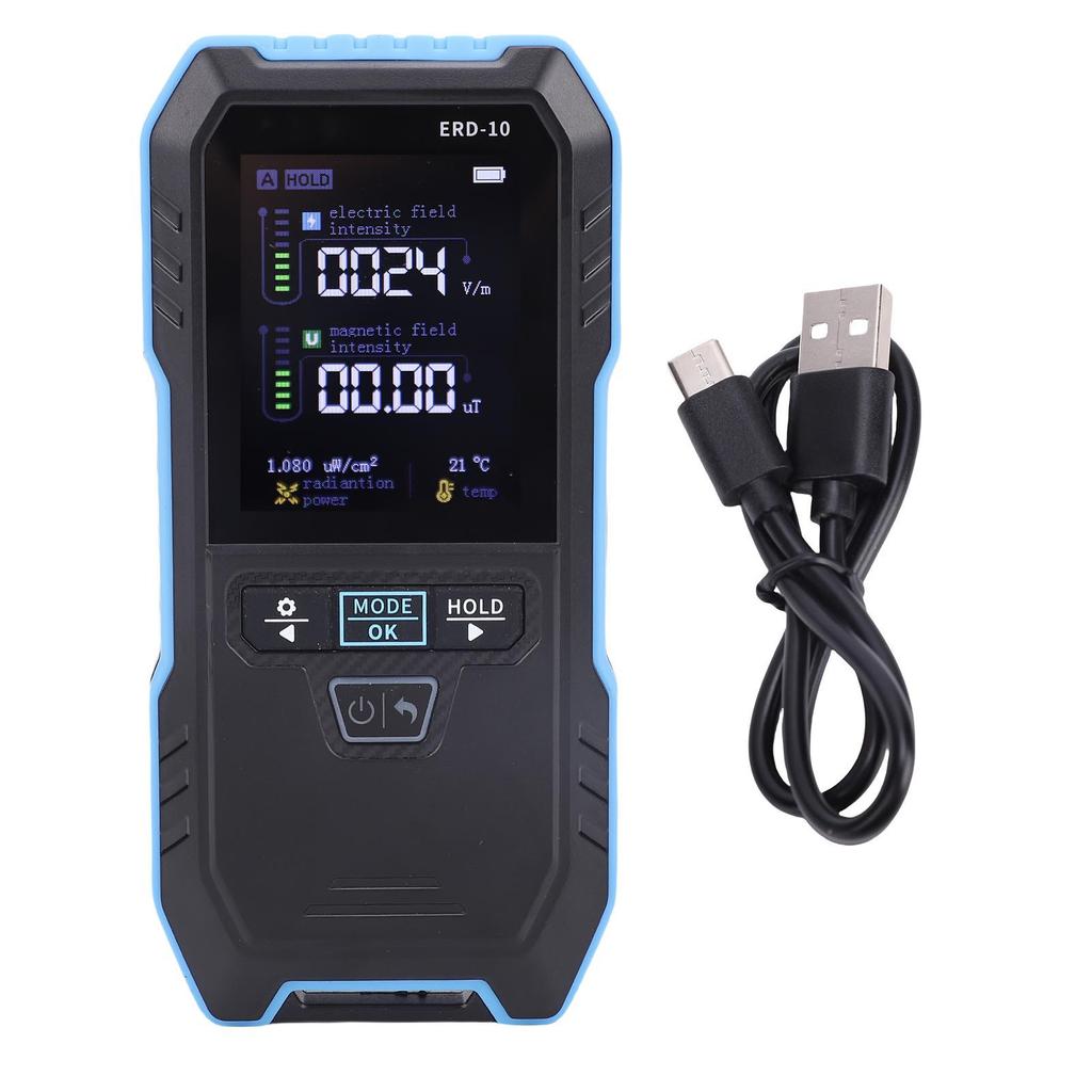 Измеритель электромагнитного поля 4 в 1 Детектор электрического магнитного поля радиочастотного излучения температуры EF MF RF-метр с