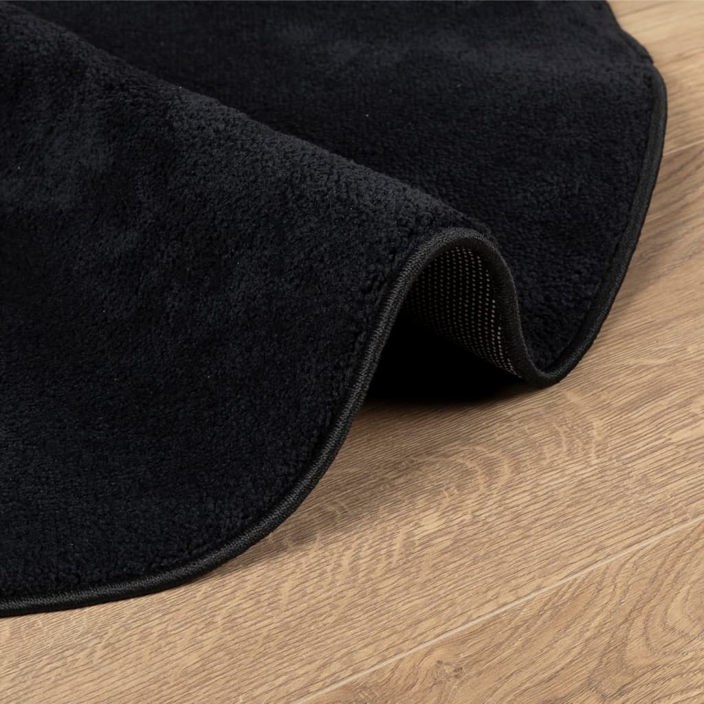 OVIEDO Rug Short Pile Black Ø 120 cm
