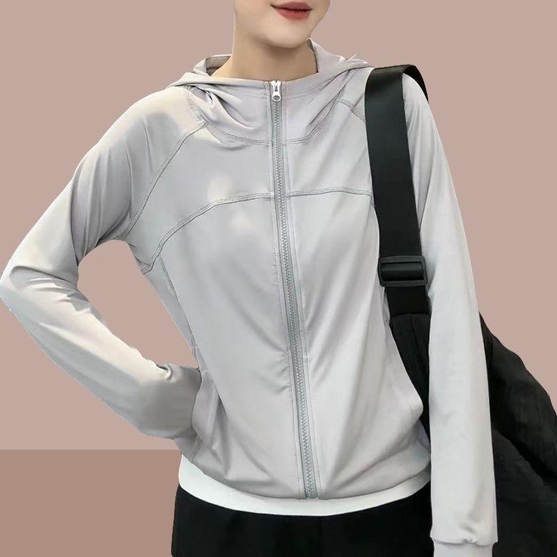 Женская солнцезащитная куртка с капюшоном из ледяного шелка и тонкой вставкой для летней солнцезащитной одежды на открытом воздухе