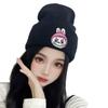 Men's and women's outdoor sports warm hats, autumn and winter trendy cartoon woolen hats, Labubu embroidered student knit hats