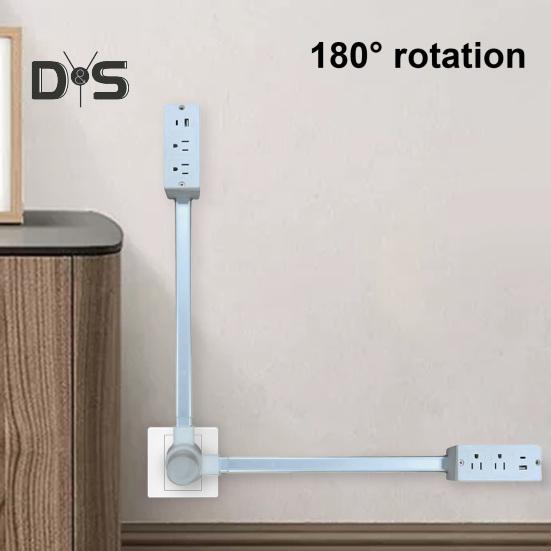 Удлинитель электрических розеток с розетками USB-A/USB-C/AC, регулируемый, вращающийся, портативный, подключаемый удлинитель розеток