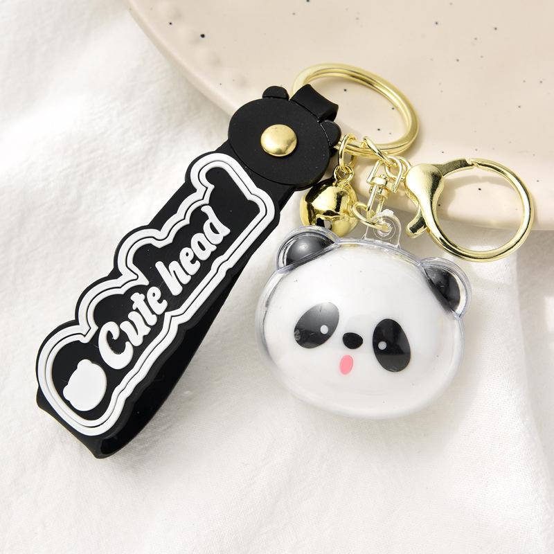 Мультяшный акриловый брелок в виде головы животного, колокольчик, милая панда, лягушка, медведь, свинья, брелок, сумка, кулон, изысканный аксессуар, подарок для пары