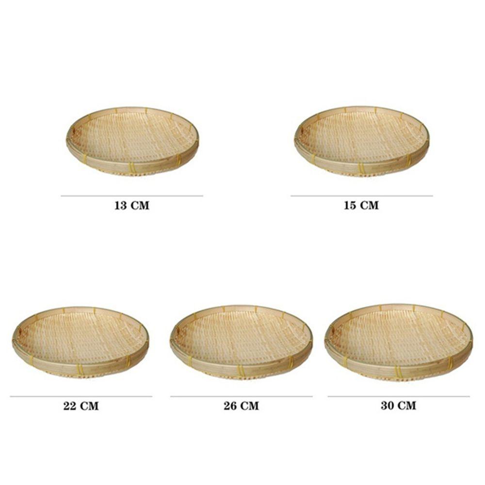 Decorative Handmade DIY Wicker Woven Sieve Bamboo Raft Round Dustpan Bamboo Basket Decor Ornaments