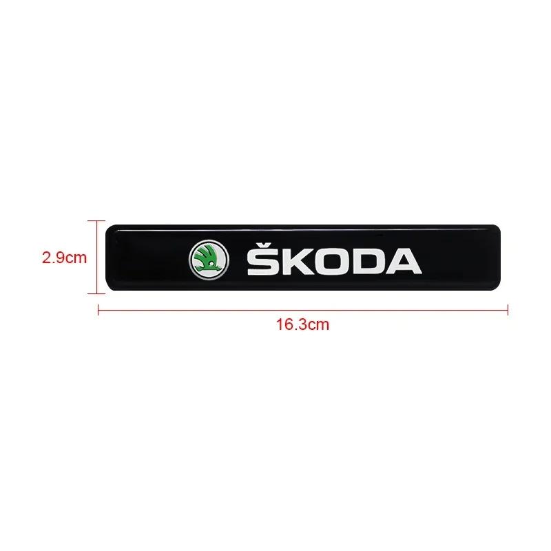 CXUX8 Car Sticker LED Car Front Grille Decorative Lamp Auto Mid-grid Beacon Light for Skoda Octavia Rapid Fabia Superb Kodiaq Scala Ka