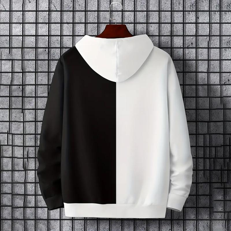 Believe & Stay Comfy Men's Hoodie with Geometric Print Kangaroo Pocket