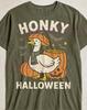 Honky Halloween T-Shirt, Funny Goose Graphic Tee, Humorous Pun Shirt, Halloween Lover Gift, Spooky Goose Shirt