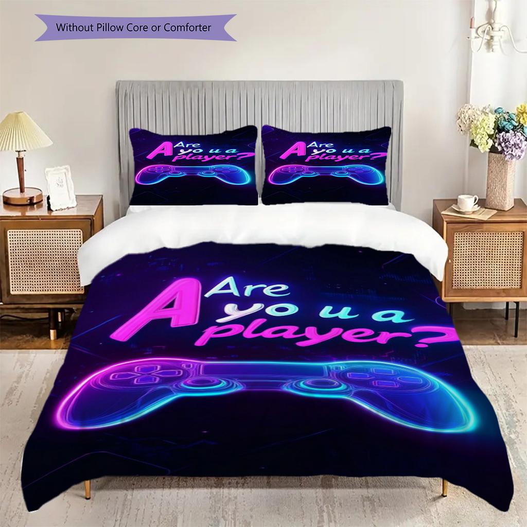 Colorful Game Controllers Pattern Threepiece Set 1 Duvet Cover 2 Pillowcase Without Core Bedding Set Duvet Cover And Pillowcase
