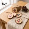 Christmas Tree Hanging Ornaments 12/24/36Pcs Gnome Wooden Ornaments, Round Wood Slice Decorations, Santa Natural Log Decor Print Designs for